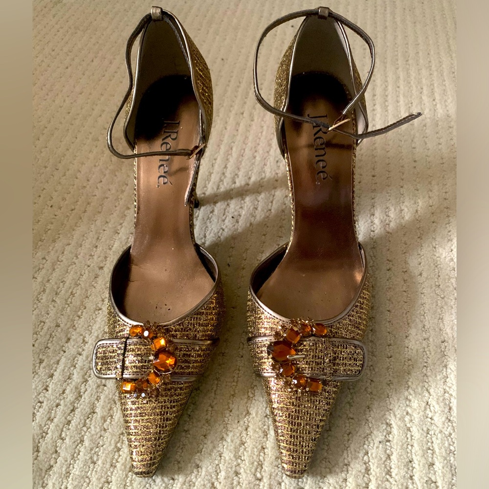J. Renee BRIANNA Gold/Bronze Stiletto Heels Sz9